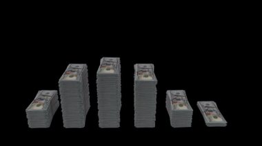 100 dolarlık banknotlar alfa kanallı dalgalar.