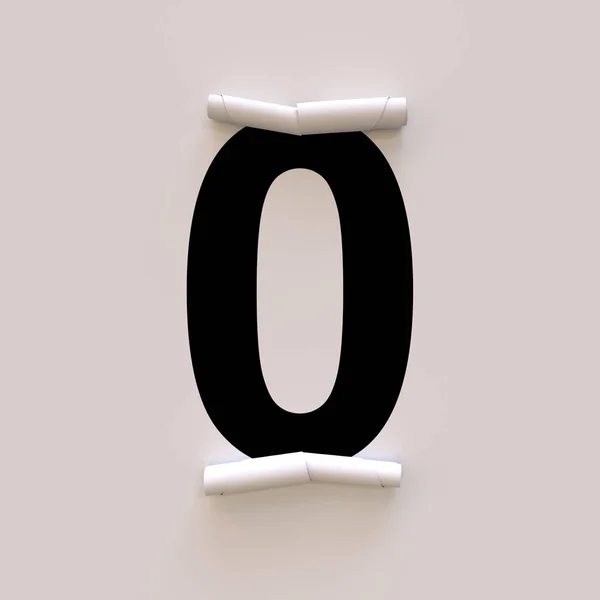 Paper Cut Out Roll Typeface — Fotografia de Stock