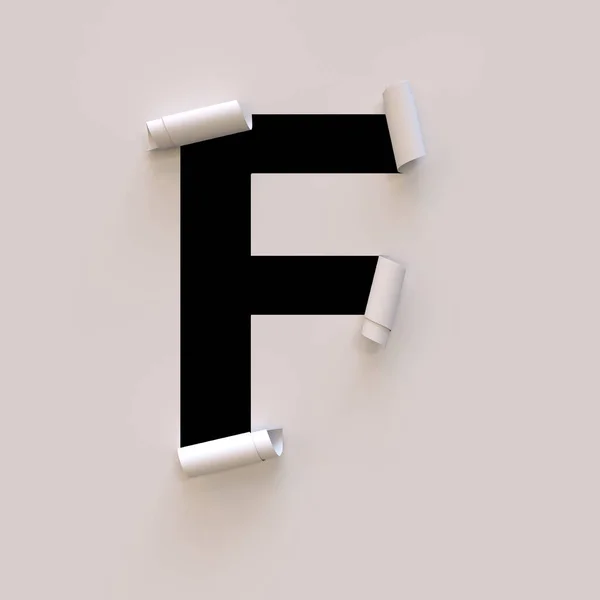 Papier Gesneden Oprollen Typeface — Stockfoto