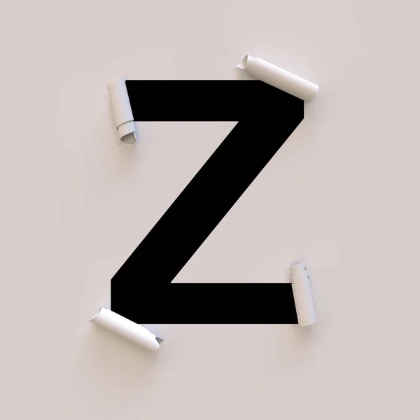 Papier Wyciąć Zwijać Typeface — Zdjęcie stockowe