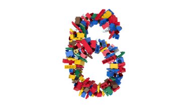 Karıştırılmış Renkli Tuğlalar Bloklar Yazı Tipi 6