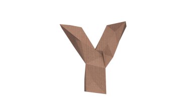 Düşük Çokgen Karton yazı tipi Y