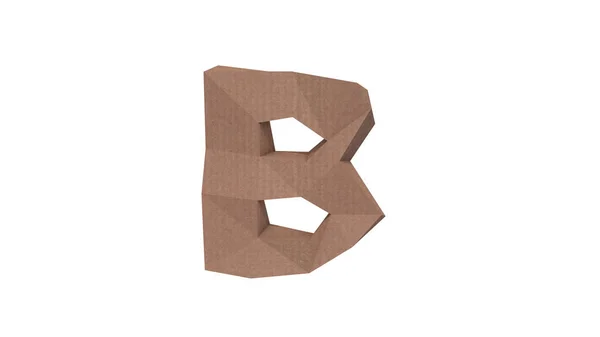 Jenis Huruf Cardboard Polygon Rendah — Stok Foto