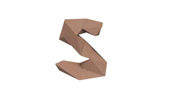 Low Polygon Cardboard Text Typeface — Stock Photo, Image