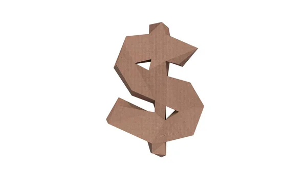 Low Polygon Cardboard Písmo Textu Usd — Stock fotografie