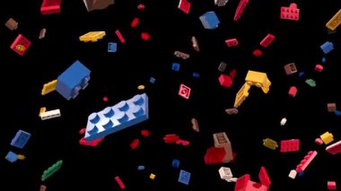 Canlı renkli plastik yapı taşları dikişsiz bir döngüye giriyor.