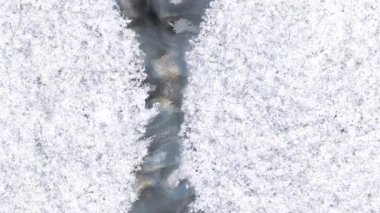 Animasyon Buz Geçişi Organik Buz Kristalizasyon Efektleriyle Yatay Kenarlardan Üstüste 