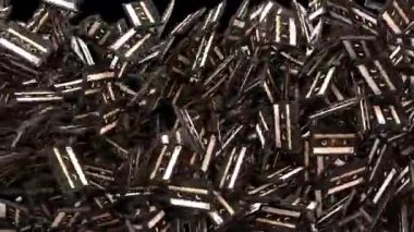 Klasik Siyah Analog Ses Kaseti Animasyon Geçişleri Çapraz Silme