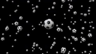 Futbol toplarının düşüşünün kusursuz döngü animasyonu