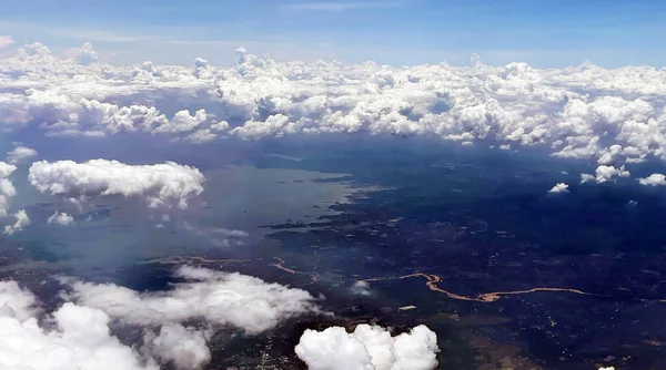 Schöne Aussicht Aus Dem Flugzeug — Stockfoto
