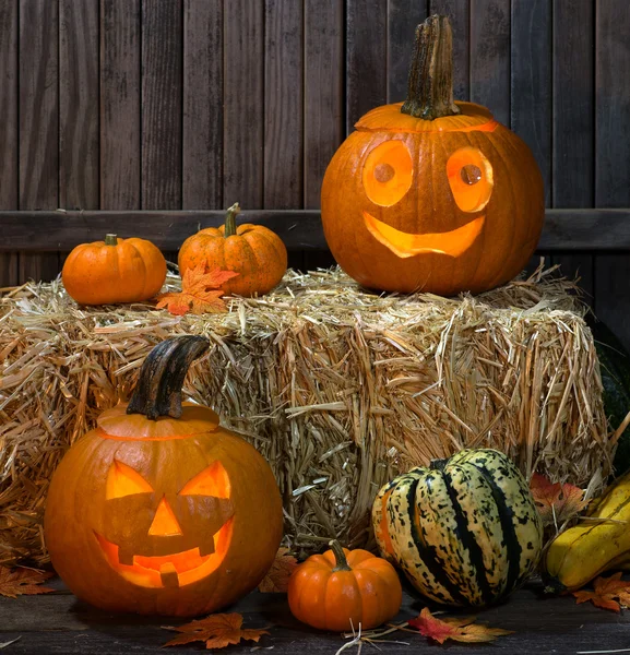 Two Smiling Pumpkins — Stock Photo, Image