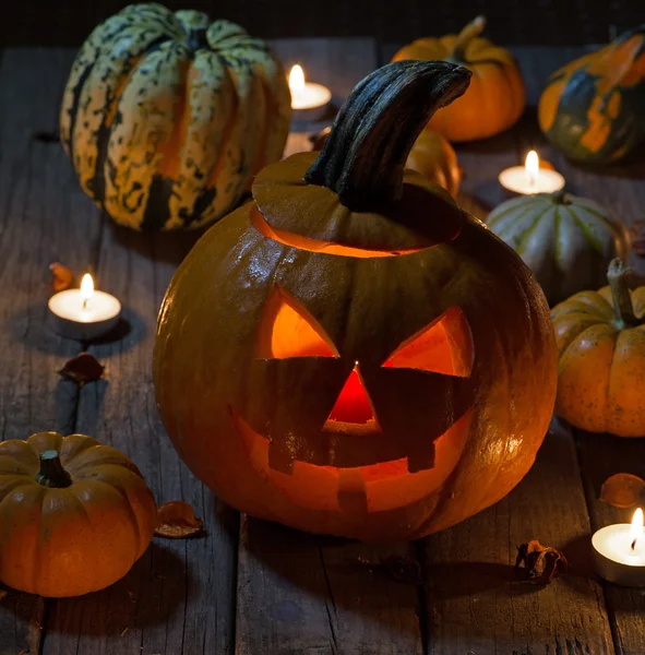 Candle Lit Pumpkin — Stock Photo, Image