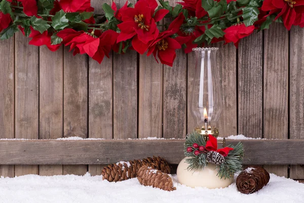Christmas Lamp and Pine Cones — Stock Photo, Image