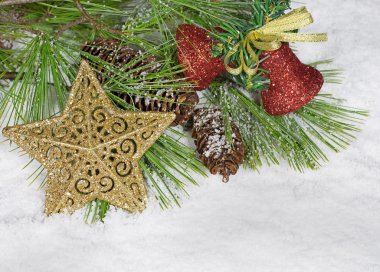 Noel süsler ve çam ağacı