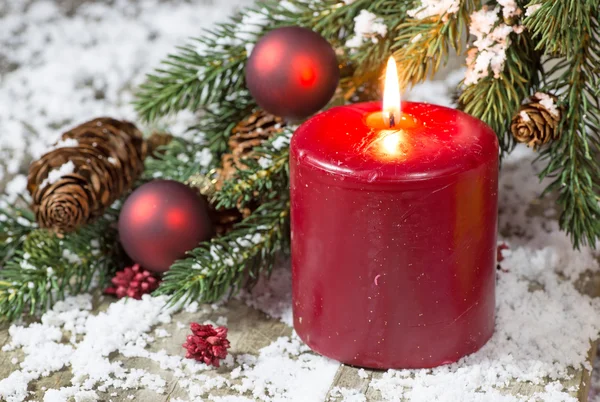 Red Christmas Candle — Stock Photo, Image