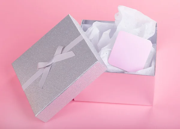 Gift Box and Card — 图库照片