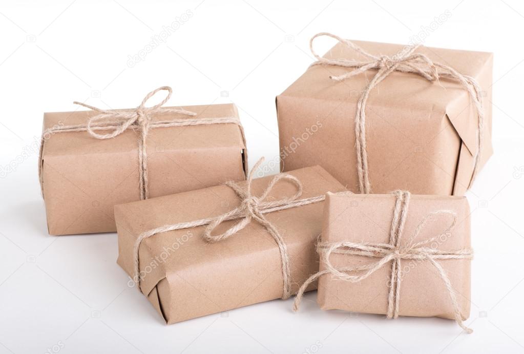 Several Wrapped Brown Packages
