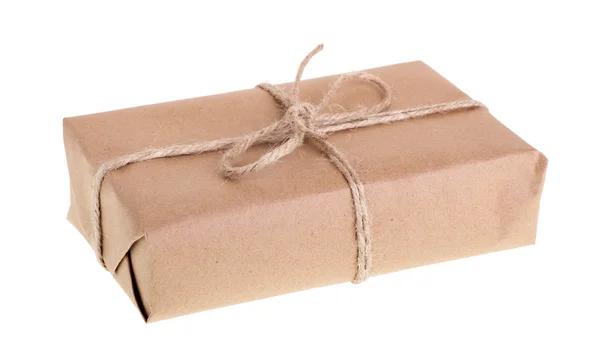 Brown Gift Package Isolated — Stock Photo, Image