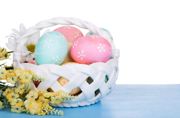 Easter Eggs in a Basket — Stock Photo, Image