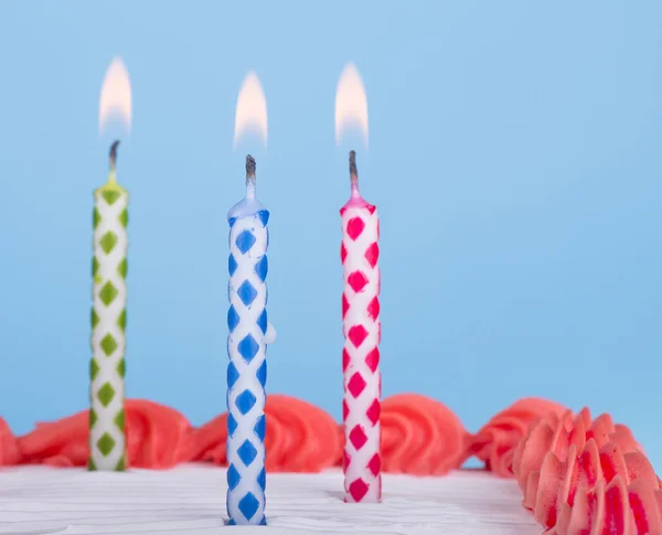 Primo piano delle candele di compleanno — Foto Stock