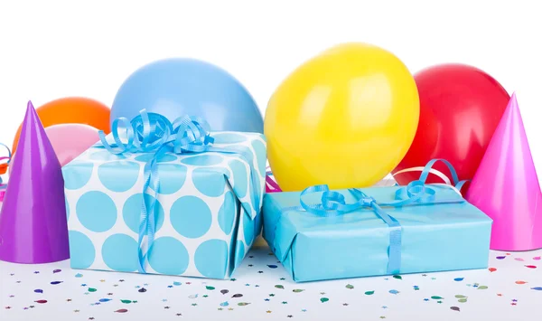 Regali di compleanno blu — Foto Stock