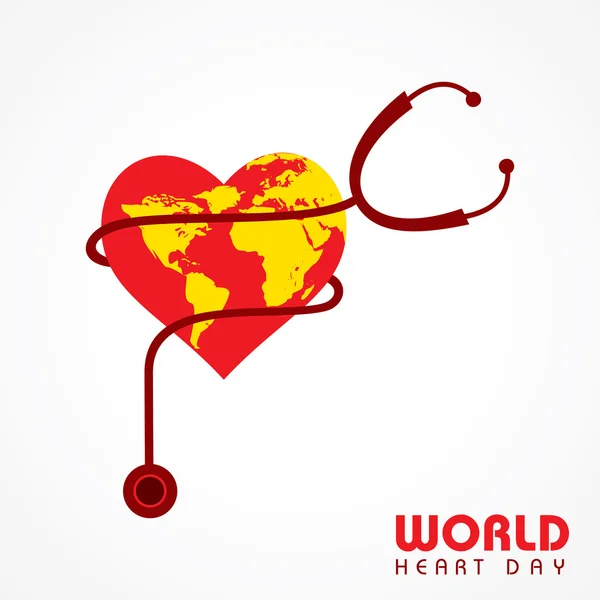 Creative World Heart Day Salut vecteur de stock — Image vectorielle