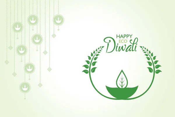 Ilustrace Pozdrav Pro Oslavu Zeleného Diwali Konceptu — Stockový vektor