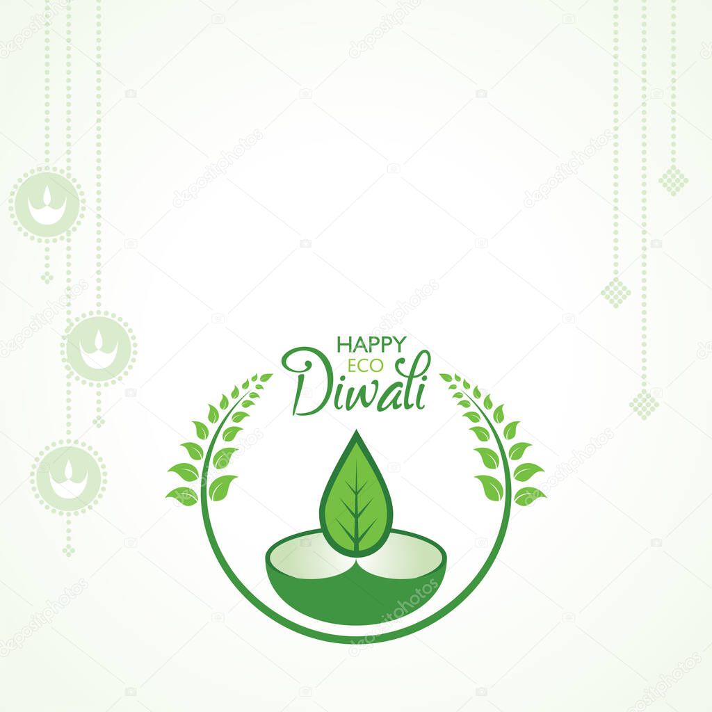 illustration of Greeting for celebrate green diwali concept