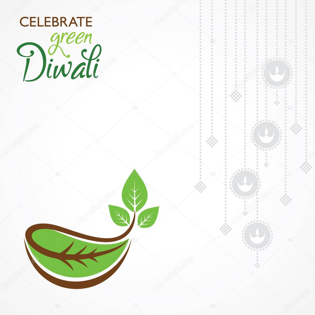 illustration of Greeting for celebrate green diwali concept