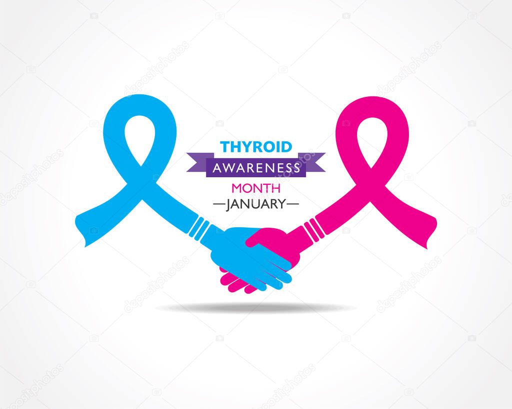 Vector illustration of Thyroid Awareness Month observed in January