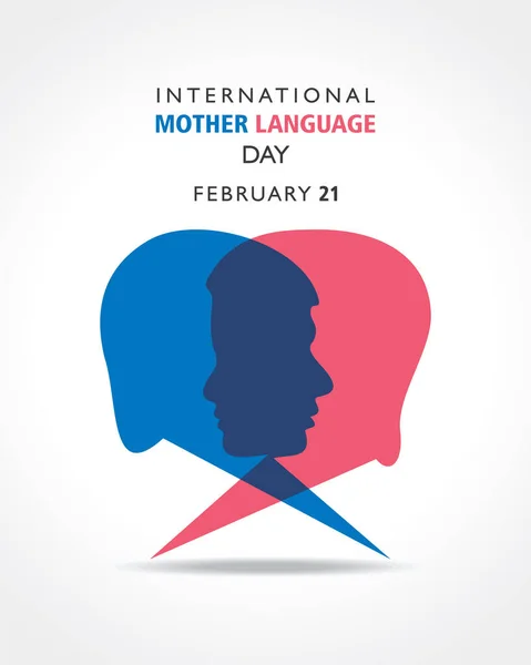 Uluslararası Ana Dil Gününün Vektör Llüstrasyonu Şubat Izlendi — Stok Vektör