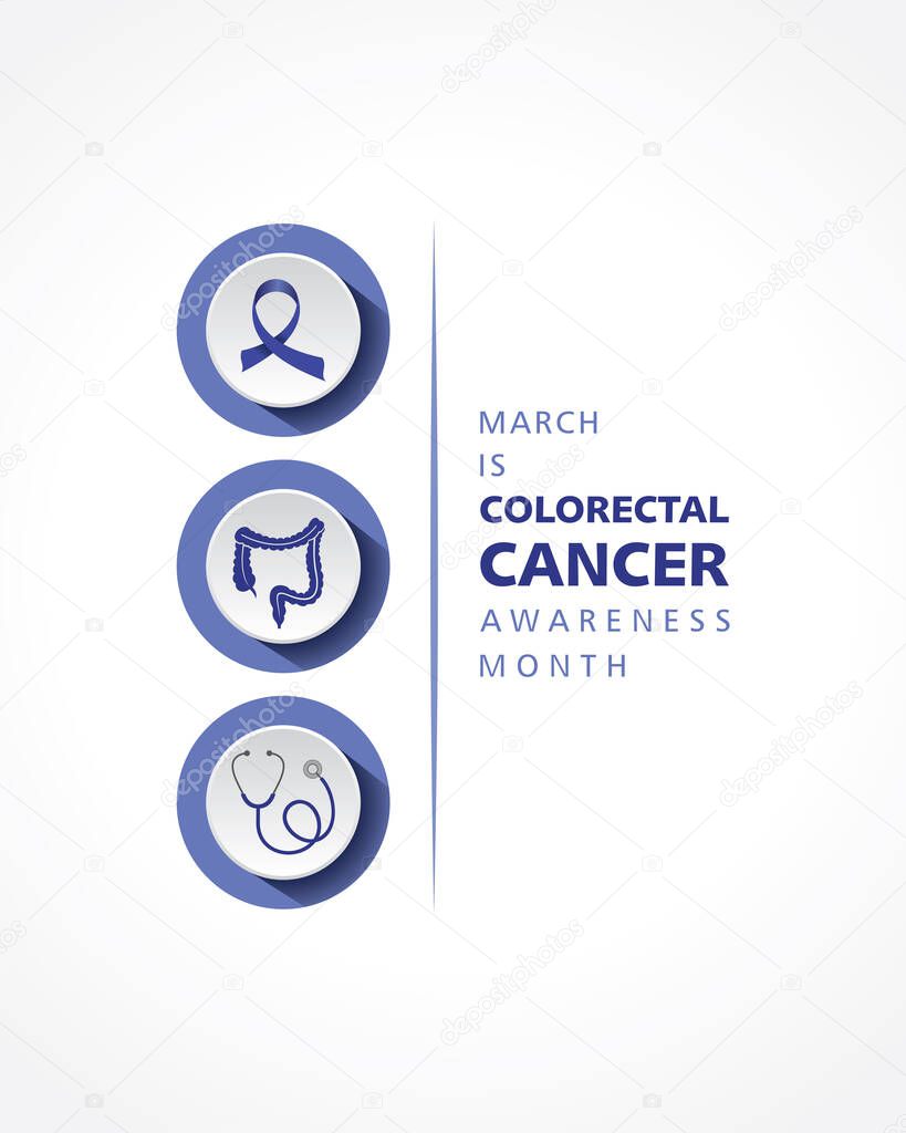 Vector illustration of Colorectal Cancer Awareness Month observed in March Every Year