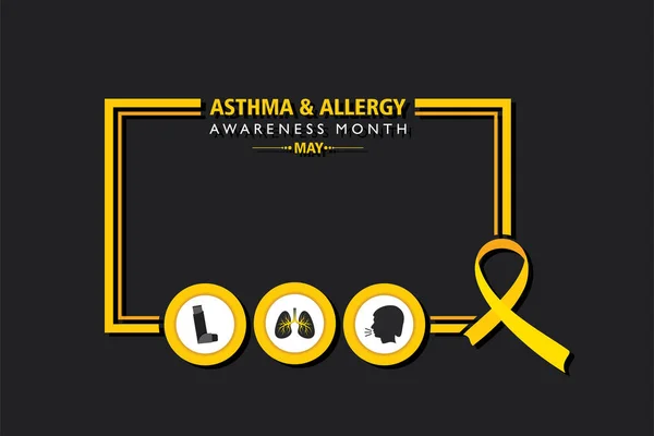Ilustración Vectorial Asma Alergia Mes Conciencia Observado Cada Año Mayo — Vector de stock