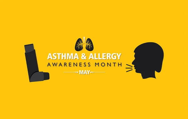 Εικονογράφηση Διανύσματος Του Μήνα Ευαισθητοποίησης Για Άσθμα Και Τις Αλλεργίες Διανυσματικά Γραφικά