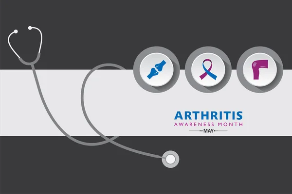 Vector Illustration Arthritis Awareness Month 관절에 염증을 일으키는 질환이다 — 스톡 벡터
