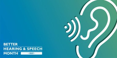 Vector Illustration of Better Hearing and Speech Month observed in May to raise awareness about communication disorders. clipart