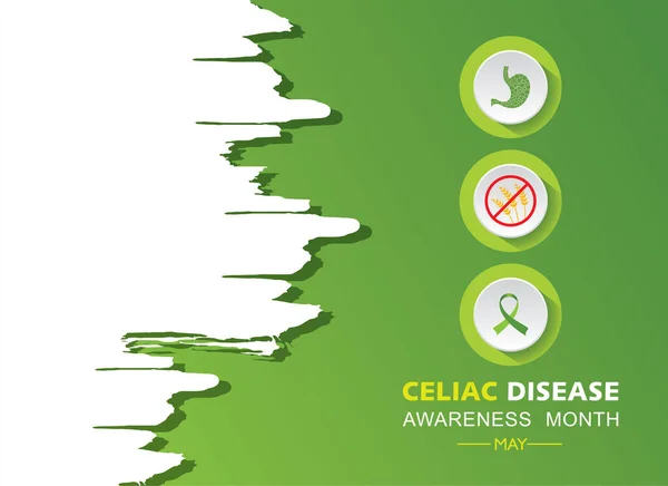 2015 Vector Illustration Celiac Disease Awareness Month May 보리에 단백질인 — 스톡 벡터