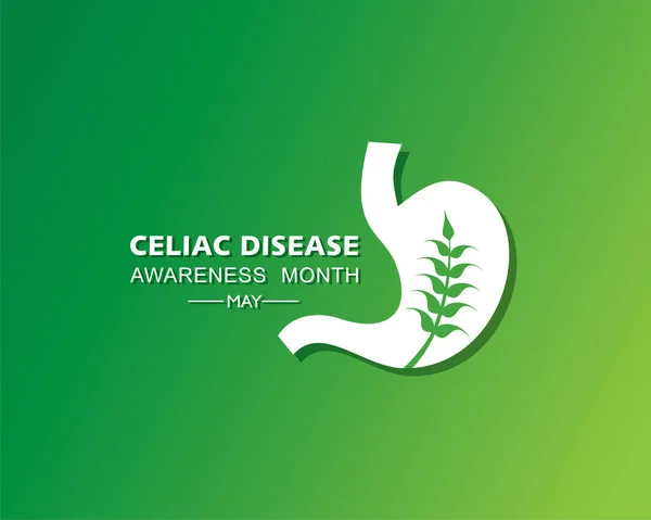 Wektorowa Ilustracja Miesiąca Świadomości Chorób Celiakii Maju Jest Reakcja Immunologiczna — Wektor stockowy