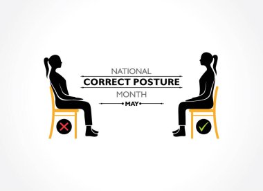 Ulusal Doğru Duruş Ayının Vektör İllüstrasyonu Mayıs 'ta her yıl gözlemlenmiştir.