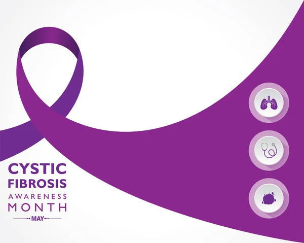 Vector Illustration Cystic Fibrosis Awareness Month May 지속적 감염을 일으키고 — 스톡 벡터