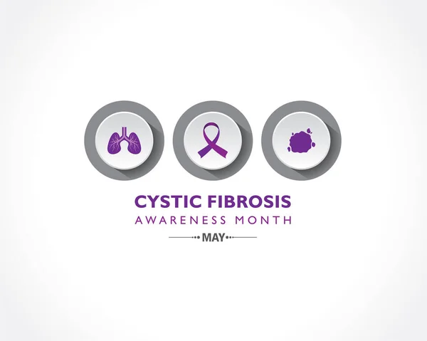 Vector Illustration Cystic Fibrosis Awareness Month May 지속적 감염을 일으키고 — 스톡 벡터