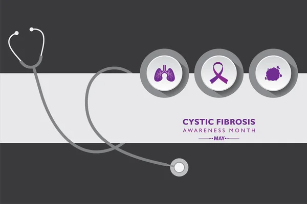 Vector Illustration Cystic Fibrosis Awareness Month May 지속적 감염을 일으키고 스톡 벡터