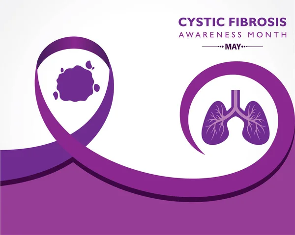Vector Illustration Cystic Fibrosis Awareness Month May 지속적 감염을 일으키고 스톡 일러스트레이션