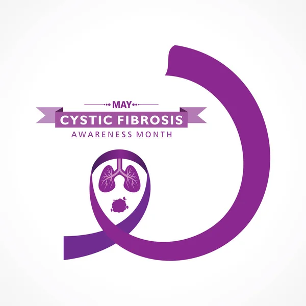 Vector Illustration Cystic Fibrosis Awareness Month May 지속적 감염을 일으키고 로열티 프리 스톡 일러스트레이션