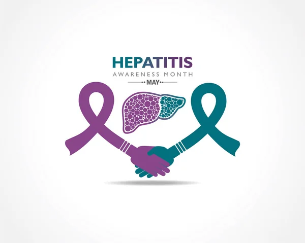 Vector Illustration Hepatitis Awareness Month Observed May Liver Vital Organ — Stock Vector
