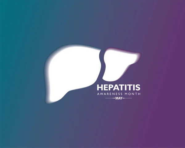 Vector Illustration Hepatitis Awareness Month Observed May Hígado Órgano Vital — Archivo Imágenes Vectoriales