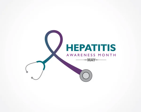 Vector Illustration Hepatitis Awareness Month May 양분을 처리하고 혈액을 여과하고 — 스톡 벡터