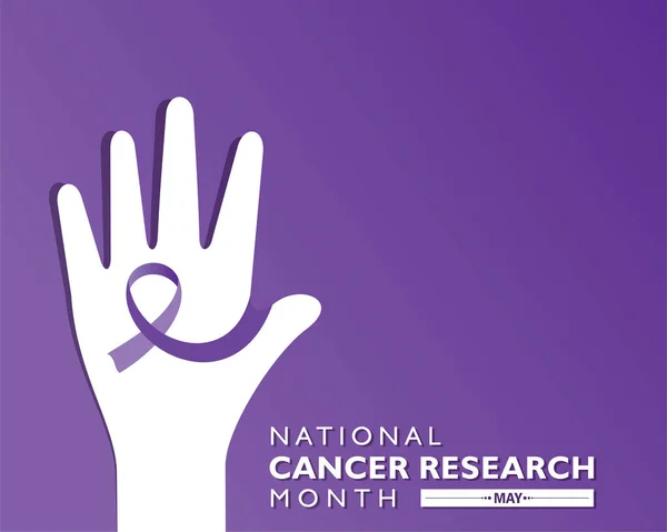 国立がん研究月間のベクターイラストを5月に公開しました ラベンダー色または紫色のリボンがん啓発製品 — ストックベクタ