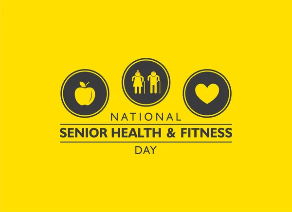 Vector Illustration National Senior Health Fitness Day Observed Last Wednesday Stock Illustration