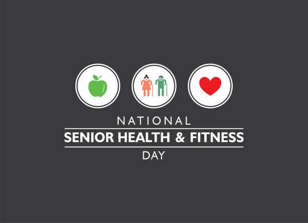 Εικονογράφηση Διάνυσμα Της Εθνικής Senior Health Fitness Ημέρα Που Παρατηρήθηκε Εικονογράφηση Αρχείου